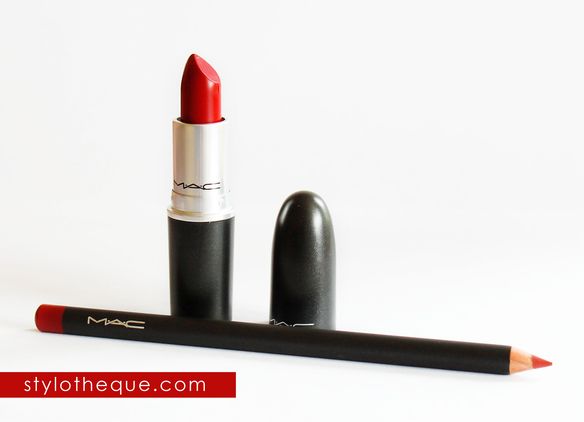 MAC Russian Red and MAC Brick lip pencil